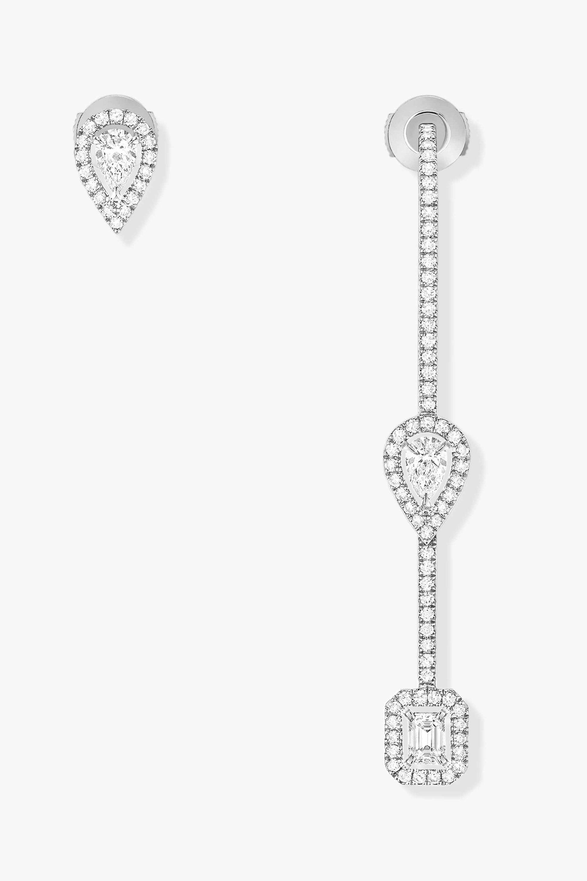 MESSIKA-My Twin Hook and Stud Earrings-WHITE GOLD