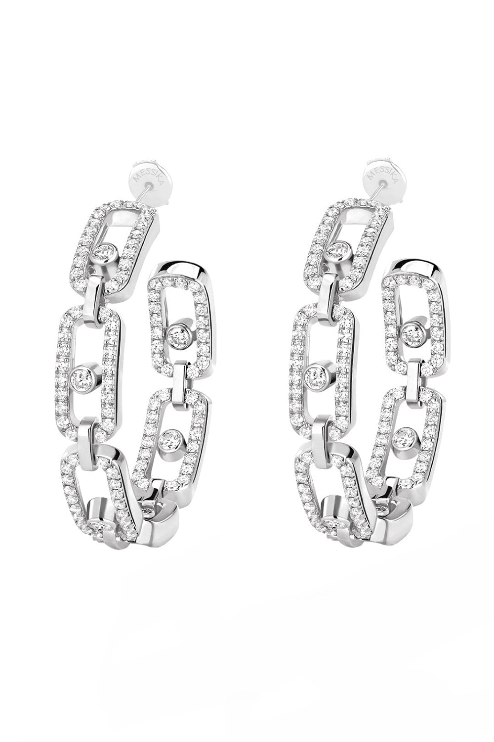 MESSIKA-Move Link Small Hoop Earrings-WHITE GOLD