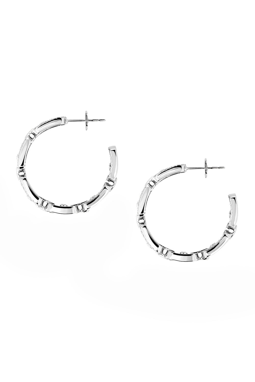 MESSIKA-Move Link Small Hoop Earrings-WHITE GOLD