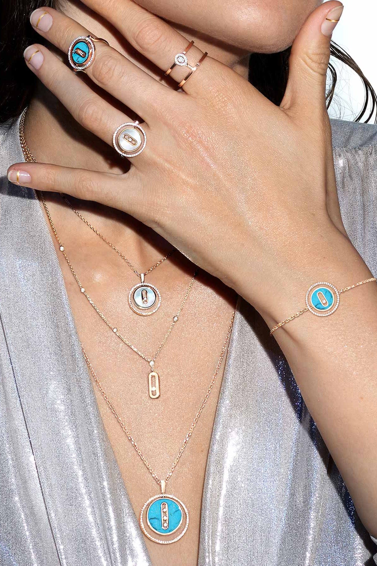 MESSIKA-Turquoise Lucky Move MM Necklace-ROSE GOLD