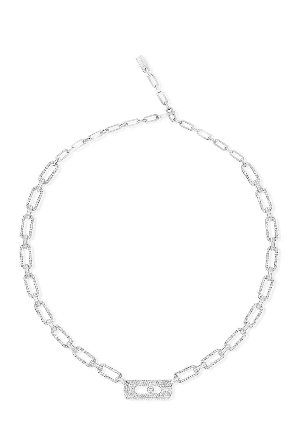 MESSIKA-Move Link Full Diamond Curb Necklace-WHITE GOLD