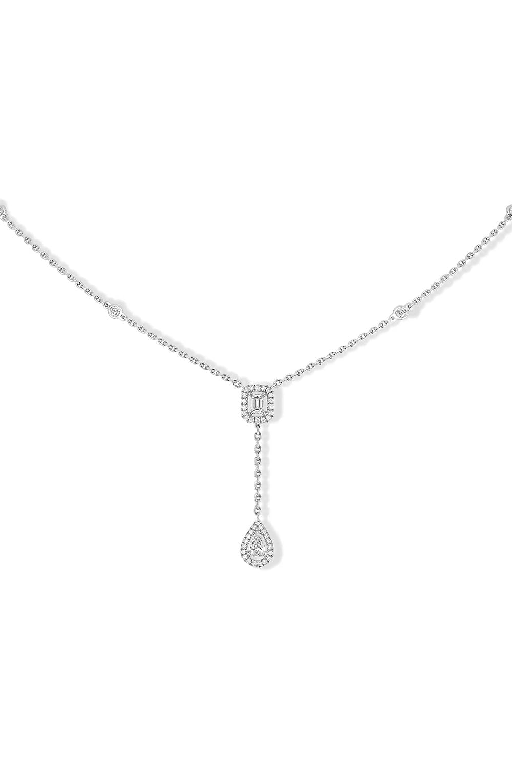 MESSIKA-My Twin Tie Necklace-WHITE GOLD