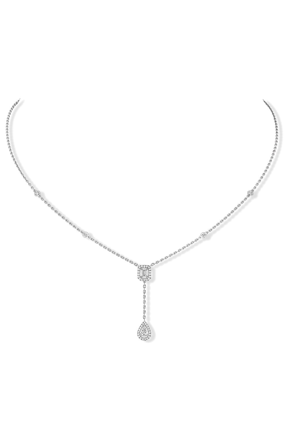 MESSIKA-My Twin Tie Necklace-WHITE GOLD