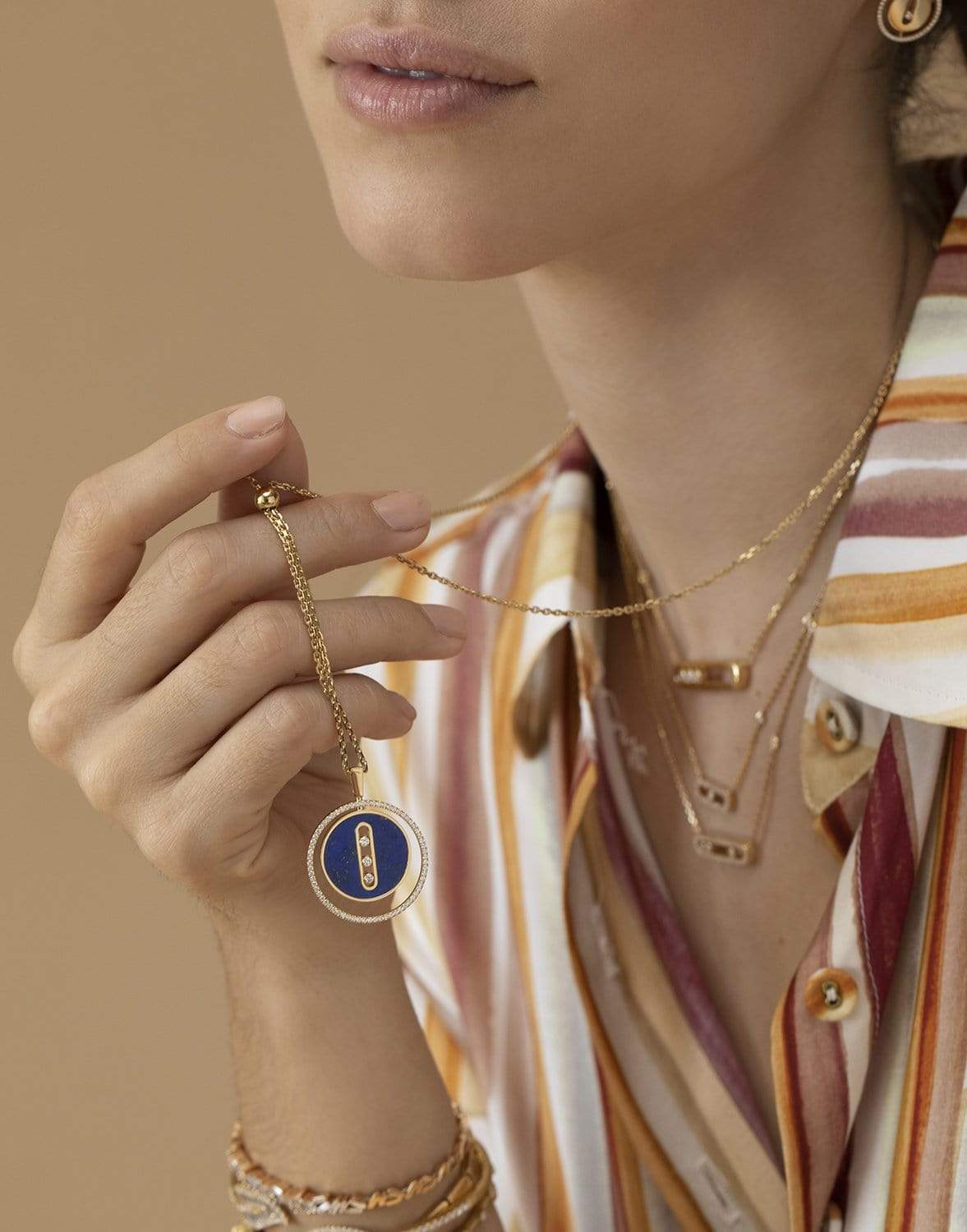 MESSIKA-Lapis Lazuli Lucky Move MM - Yellow Gold-YELLOW GOLD