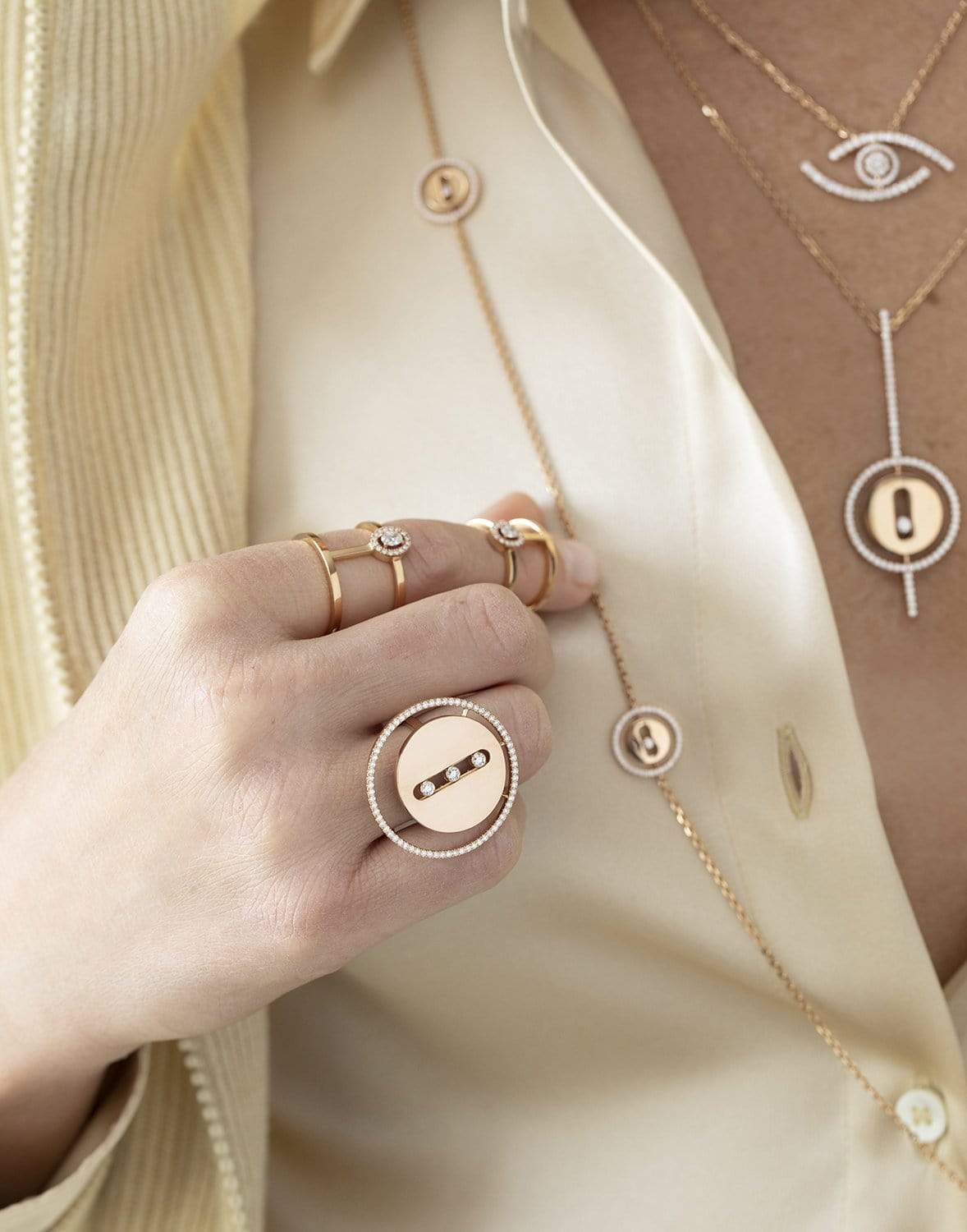 MESSIKA-Lucky Move GM Diamond Ring-ROSE GOLD