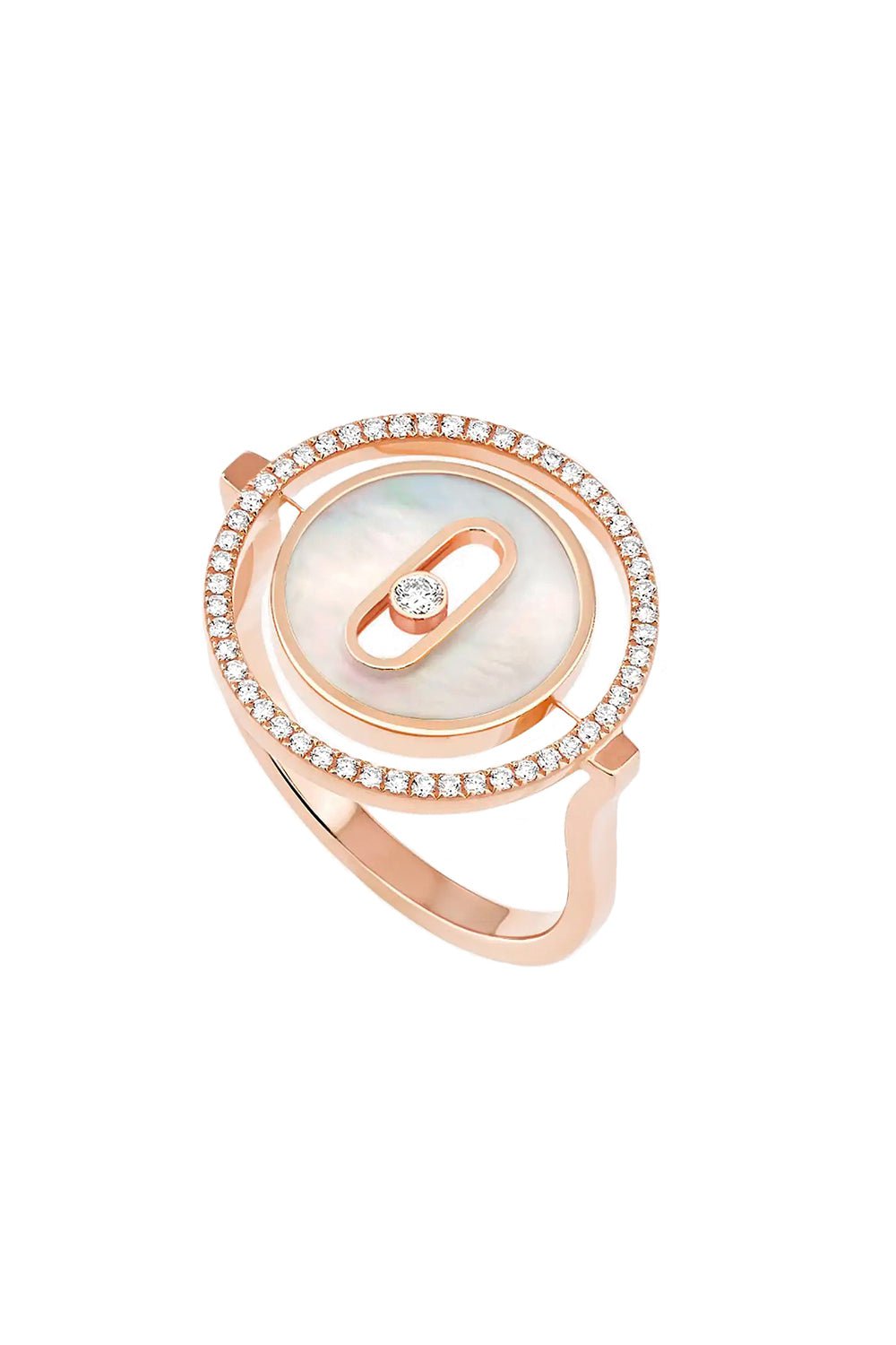 MESSIKA-Lucky Move Small White Mother Of Pearl Ring-ROSE GOLD