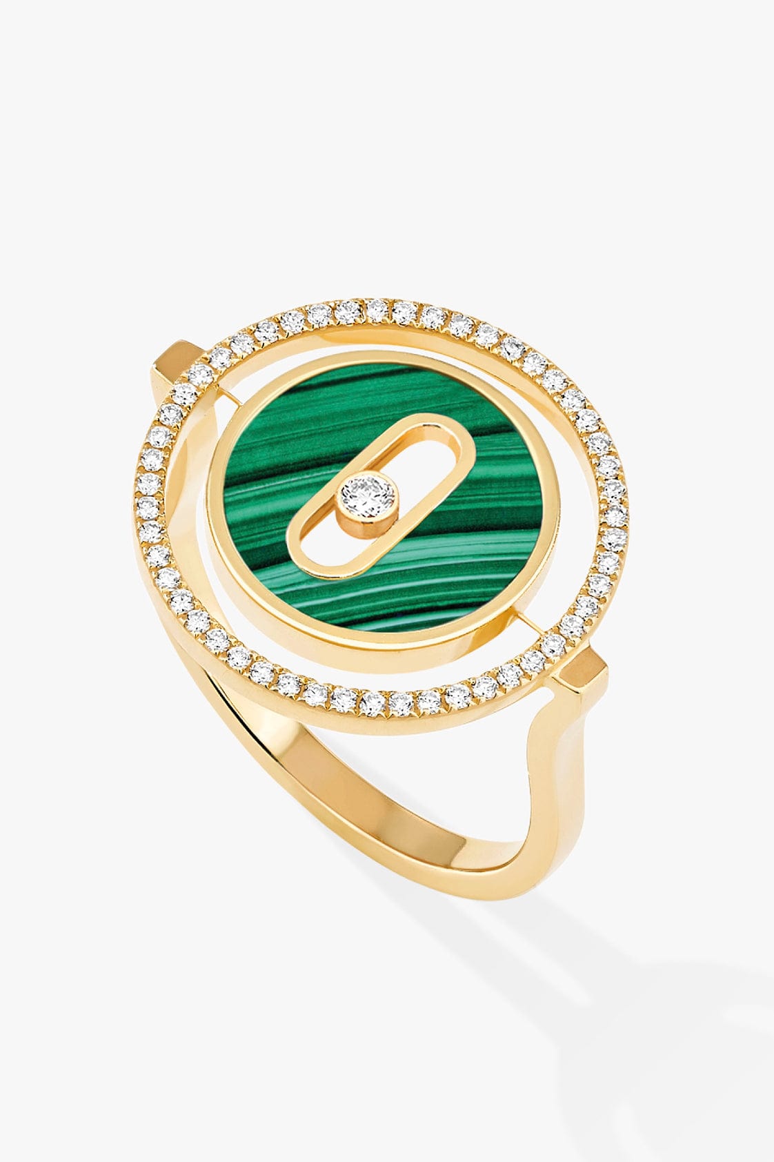 MESSIKA-Lucky Move PM Malachite Ring-YELLOW GOLD