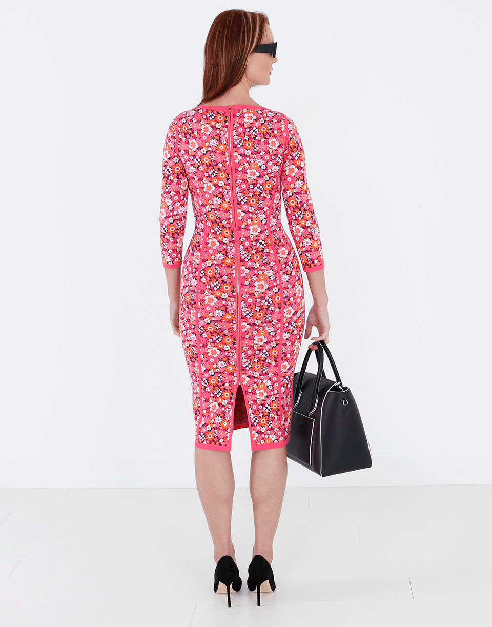 MICHAEL KORS-Floral Knit Dress-