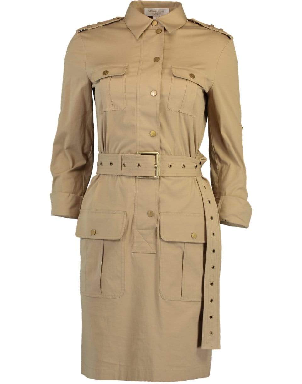 MICHAEL KORS-Belted Utility Shirt Dress-