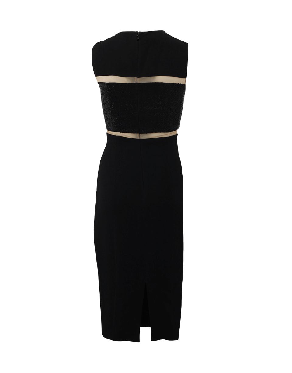 MICHAEL KORS-Mesh Inset Sheath Dress-