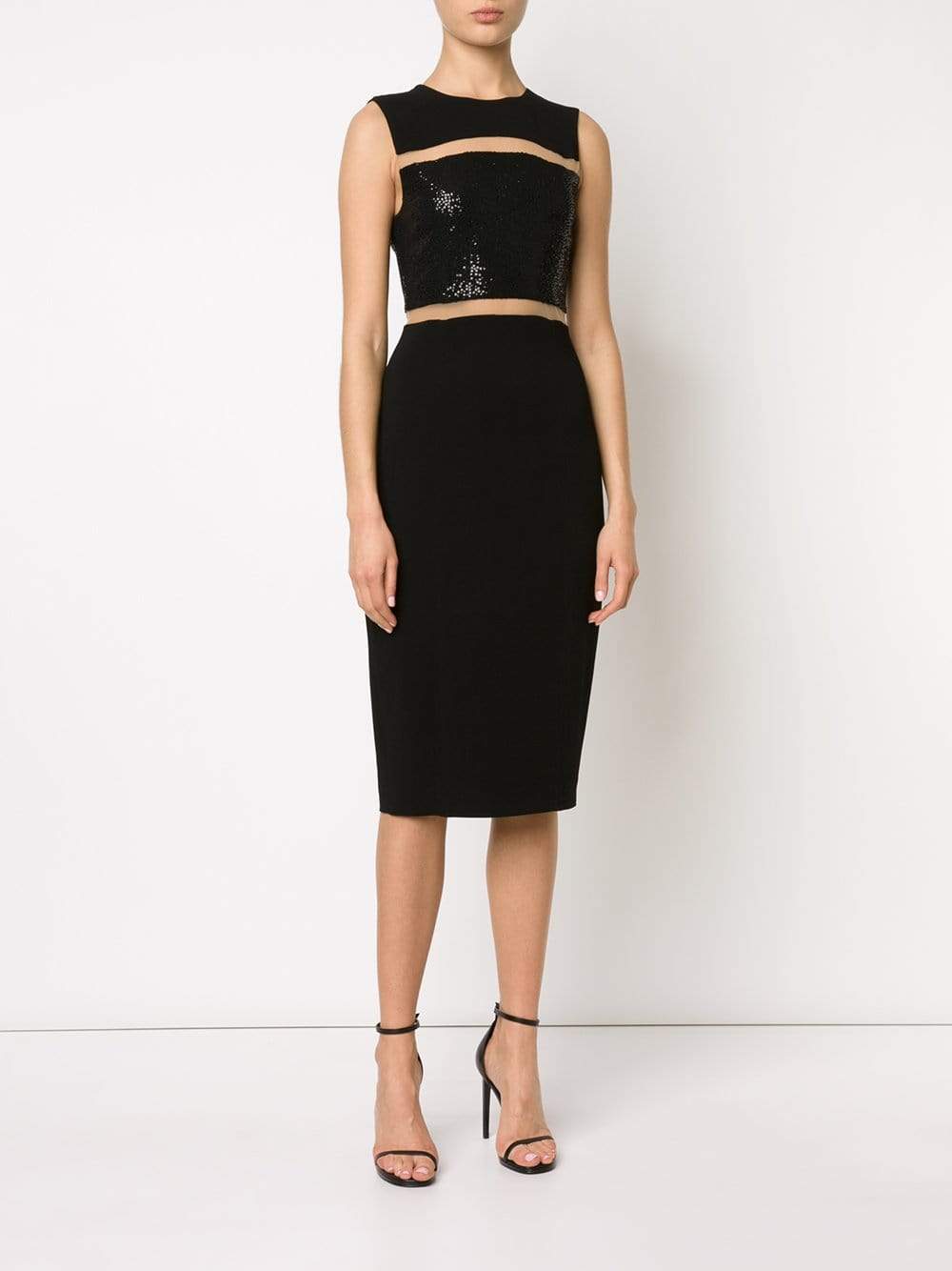 MICHAEL KORS-Mesh Inset Sheath Dress-