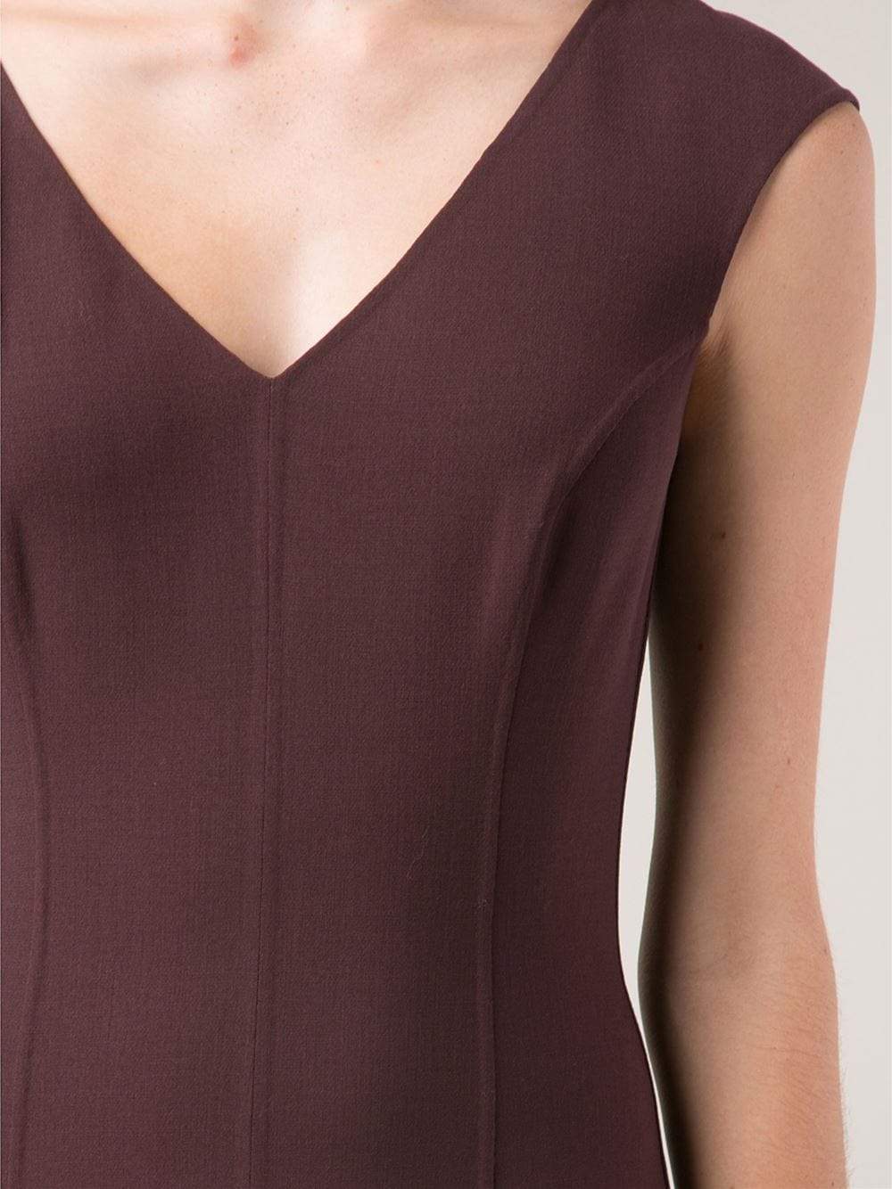 MICHAEL KORS-V-Neck Fitted Dress-