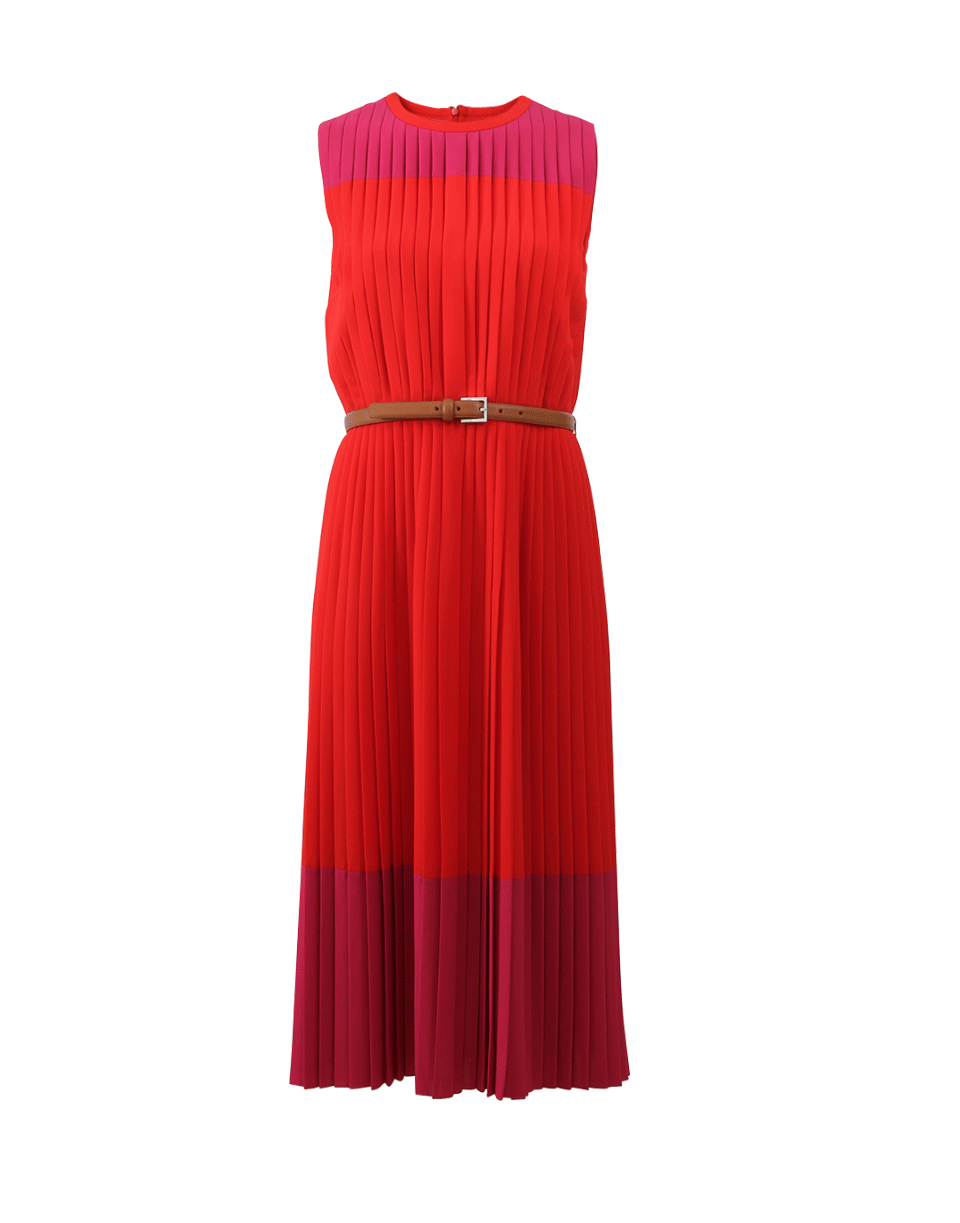 MICHAEL KORS-Pleated Color Block Dress-CRL/GERN