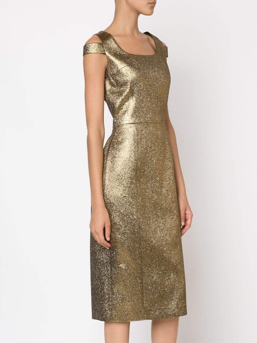 MICHAEL KORS-Paisley Jaquard Off Shoulder Sheath-