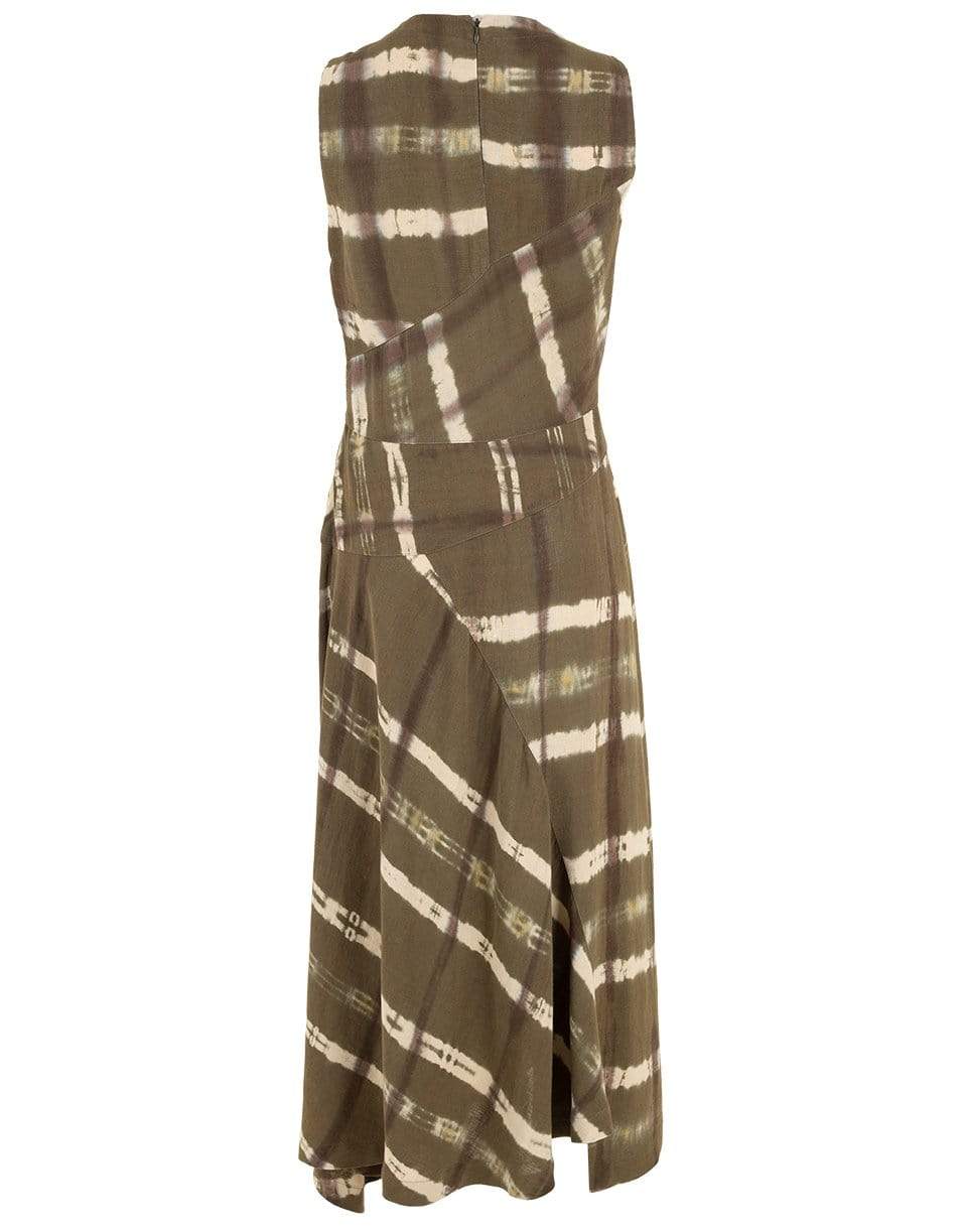 MICHAEL KORS-Gauze Crepe Bias Seam Dress-GREEN
