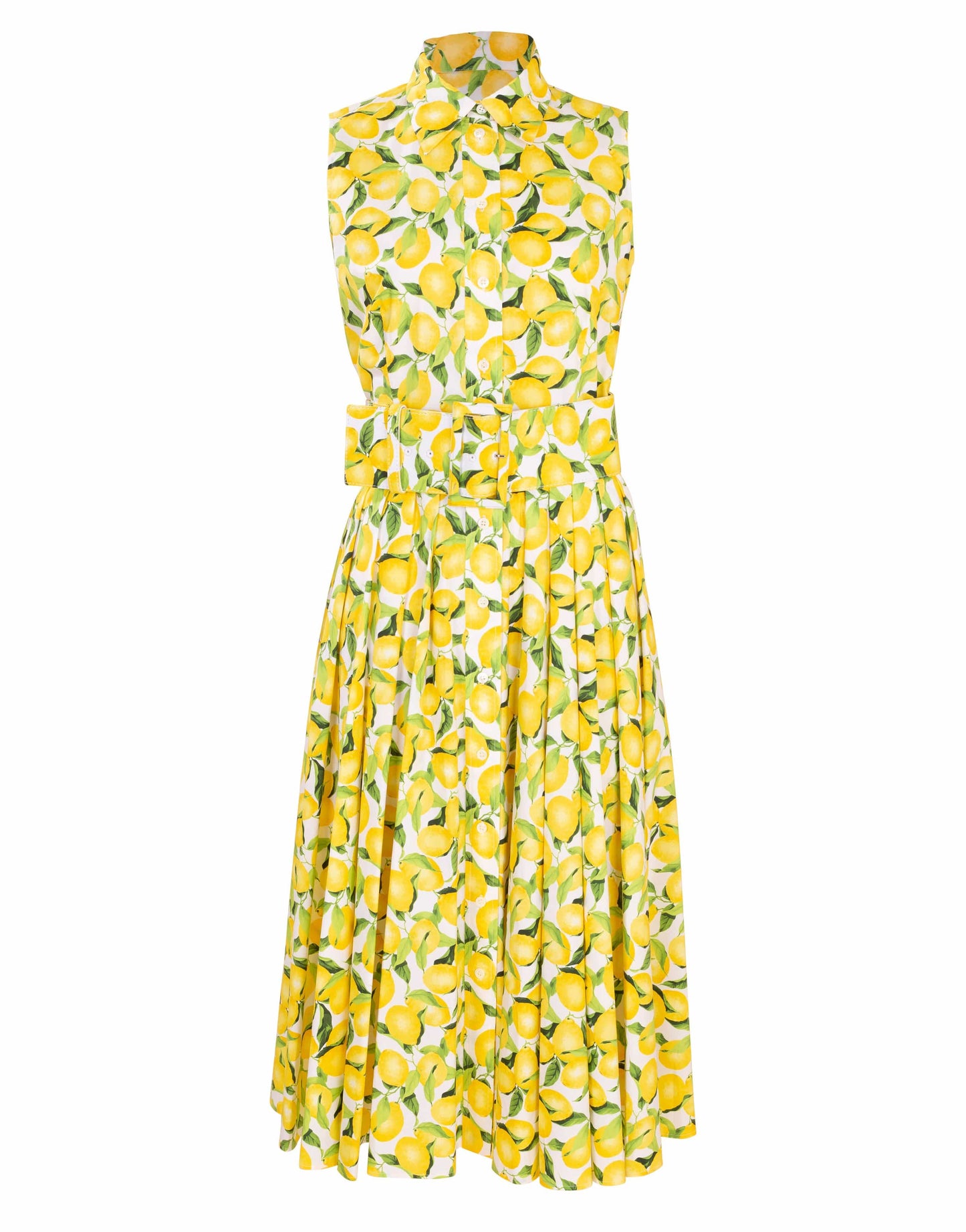 lemon print shirt dress Light Green Lemon Print Cotton Mini Dress - Shirt Dresses