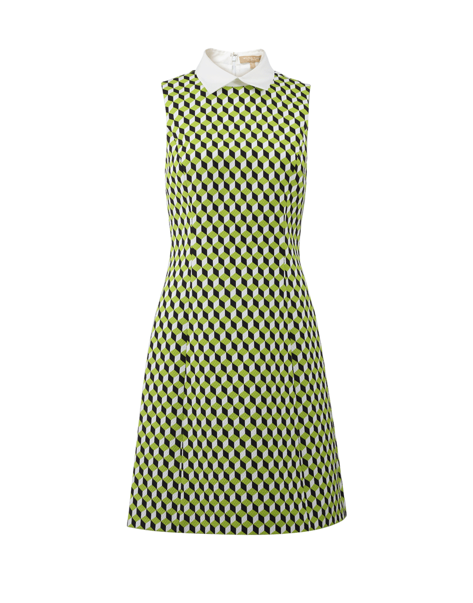 MICHAEL KORS-Cubism Collar Dress-