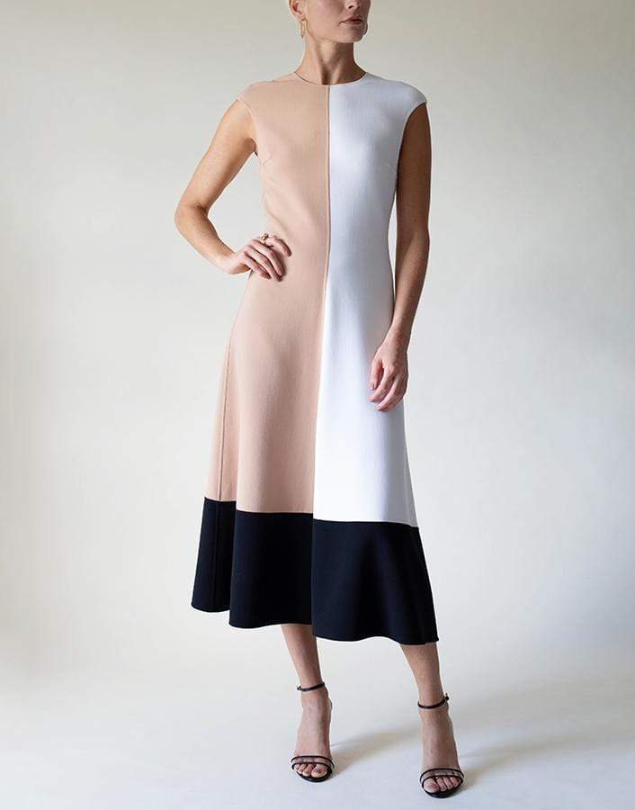 MICHAEL KORS-Colorblock Long Dress-MULTI