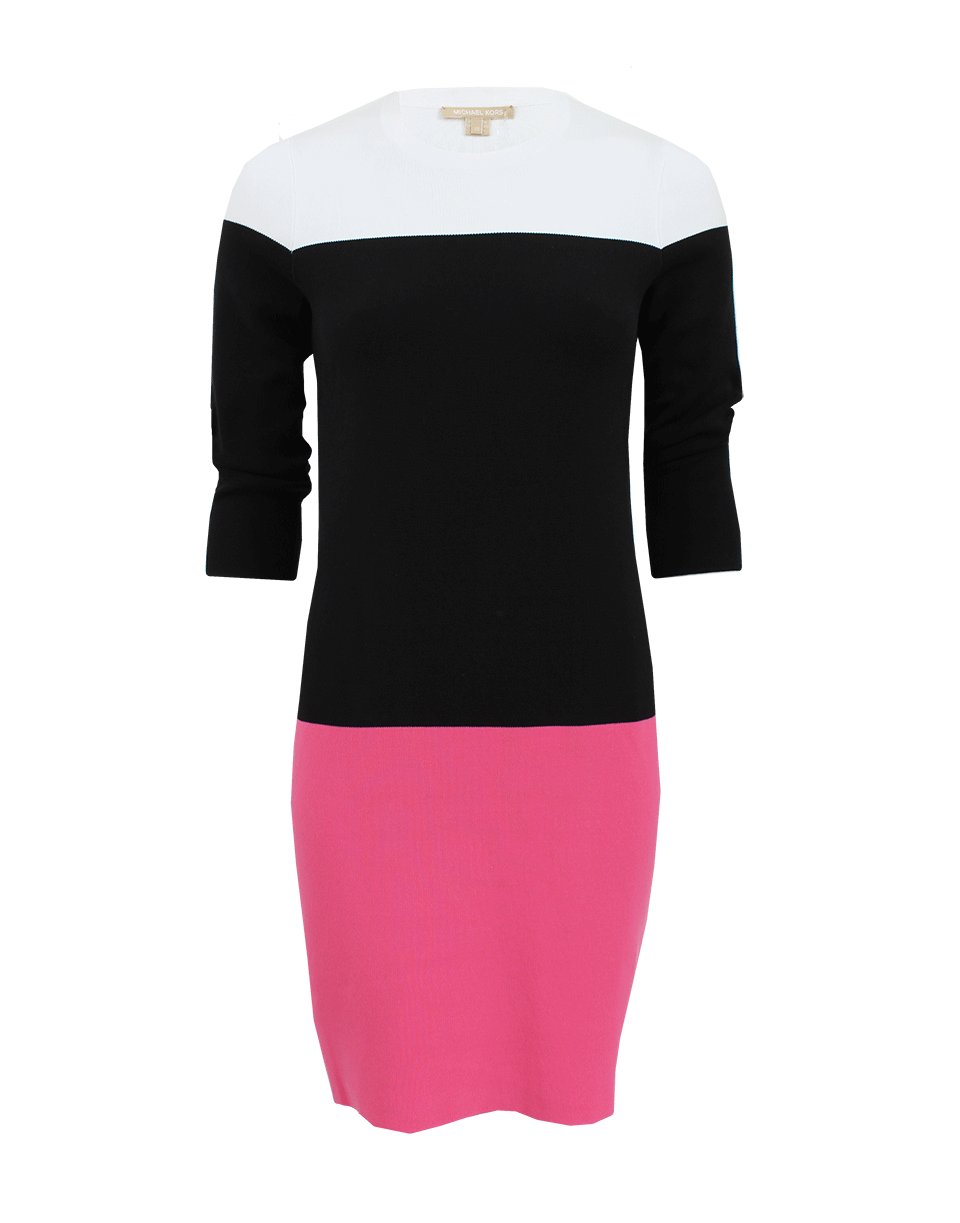 MICHAEL KORS-Color Block Crew Dress-