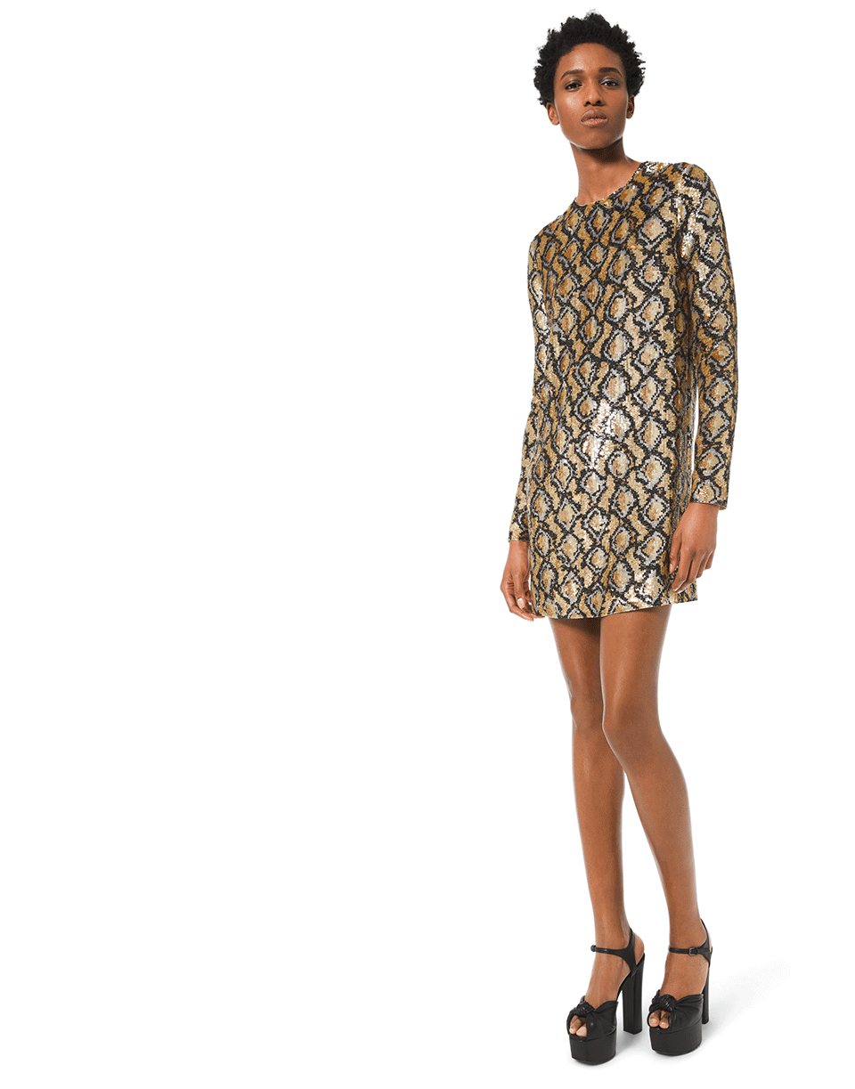 michael kors sequin shift dress Michael Michael Kors Sequin Mini Shift Dress Size Large Color TrueNavy/Seagreen