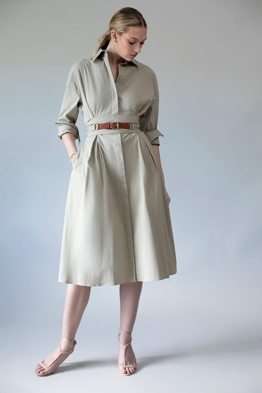 MICHAEL KORS-Long Sleeve Shirt Dress-