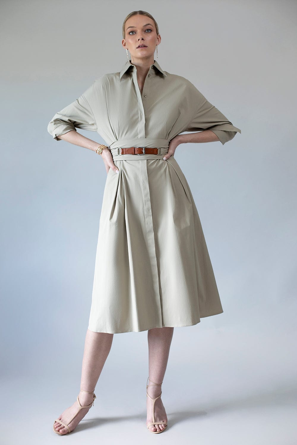 MICHAEL KORS-Long Sleeve Shirt Dress-