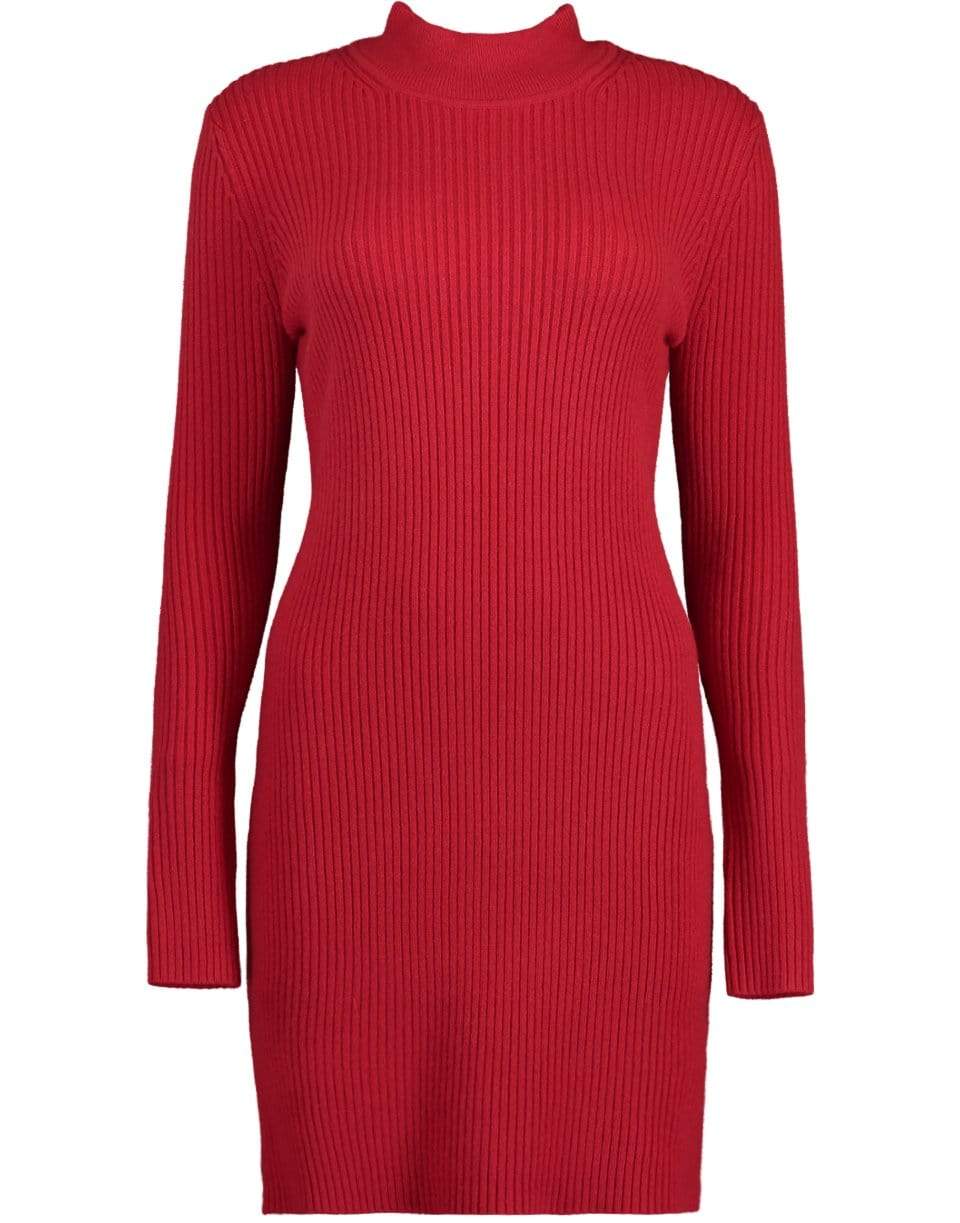 MICHAEL KORS-Ribbed Turtleneck Body Dress-