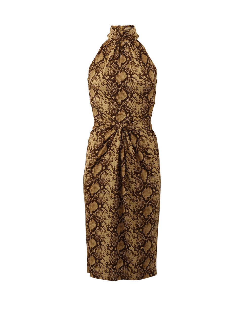 MICHAEL KORS-Reptile Halter Dress-