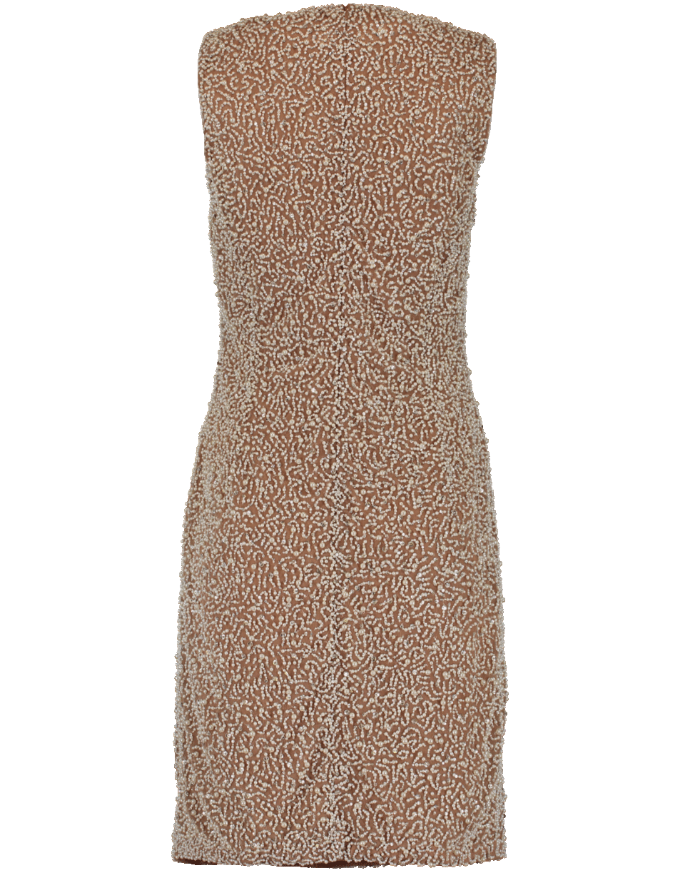 MICHAEL KORS-Crystal Embroidered Dress-SUNTAN