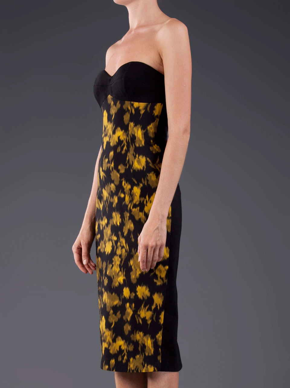 MICHAEL KORS-Strapless Tissue Crepe Sheath Dress-