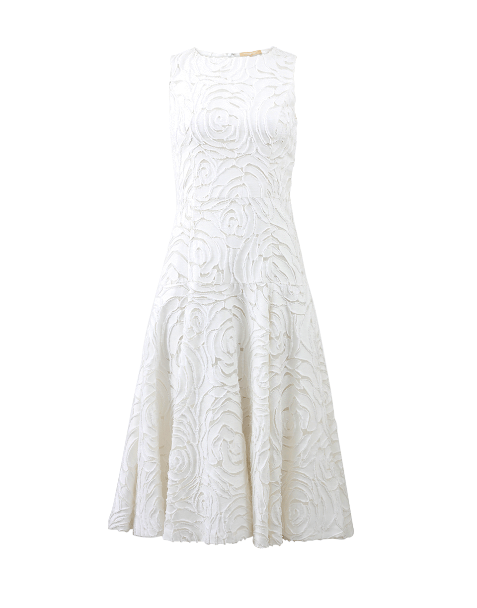 MICHAEL KORS-Floral Detail Dance Dress-WHITE