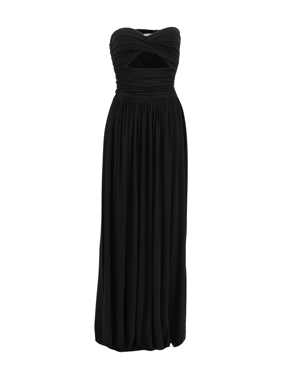 MICHAEL KORS-Strapless Cut Out Gown-BLACK