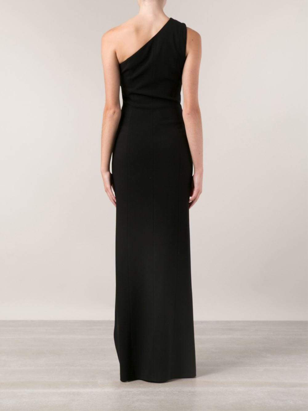 MICHAEL KORS-One Shoulder Jersey And Leather Gown-