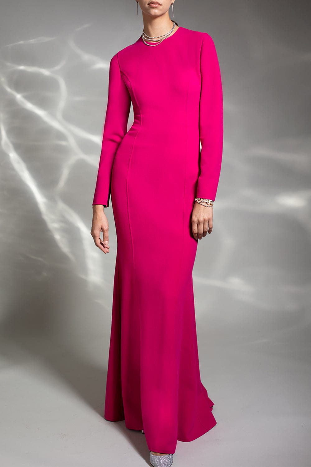 MICHAEL KORS-Long Sleeve Fishtail Gown-