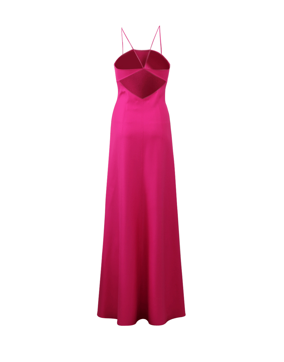 MICHAEL KORS-Silk Crepe Halter Gown-GERANIUM