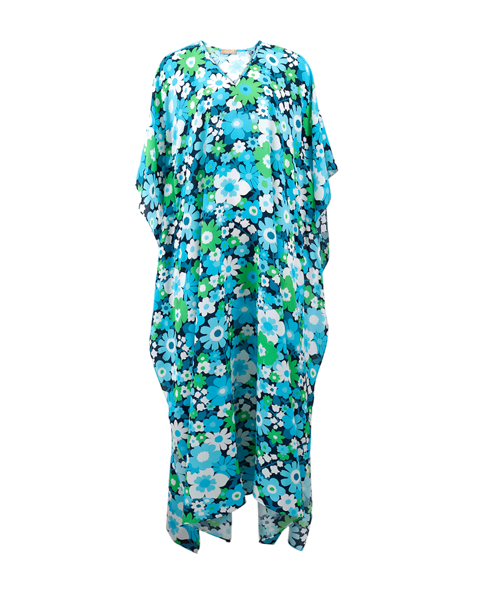 MICHAEL KORS-Floral Print Caftan-AQUA