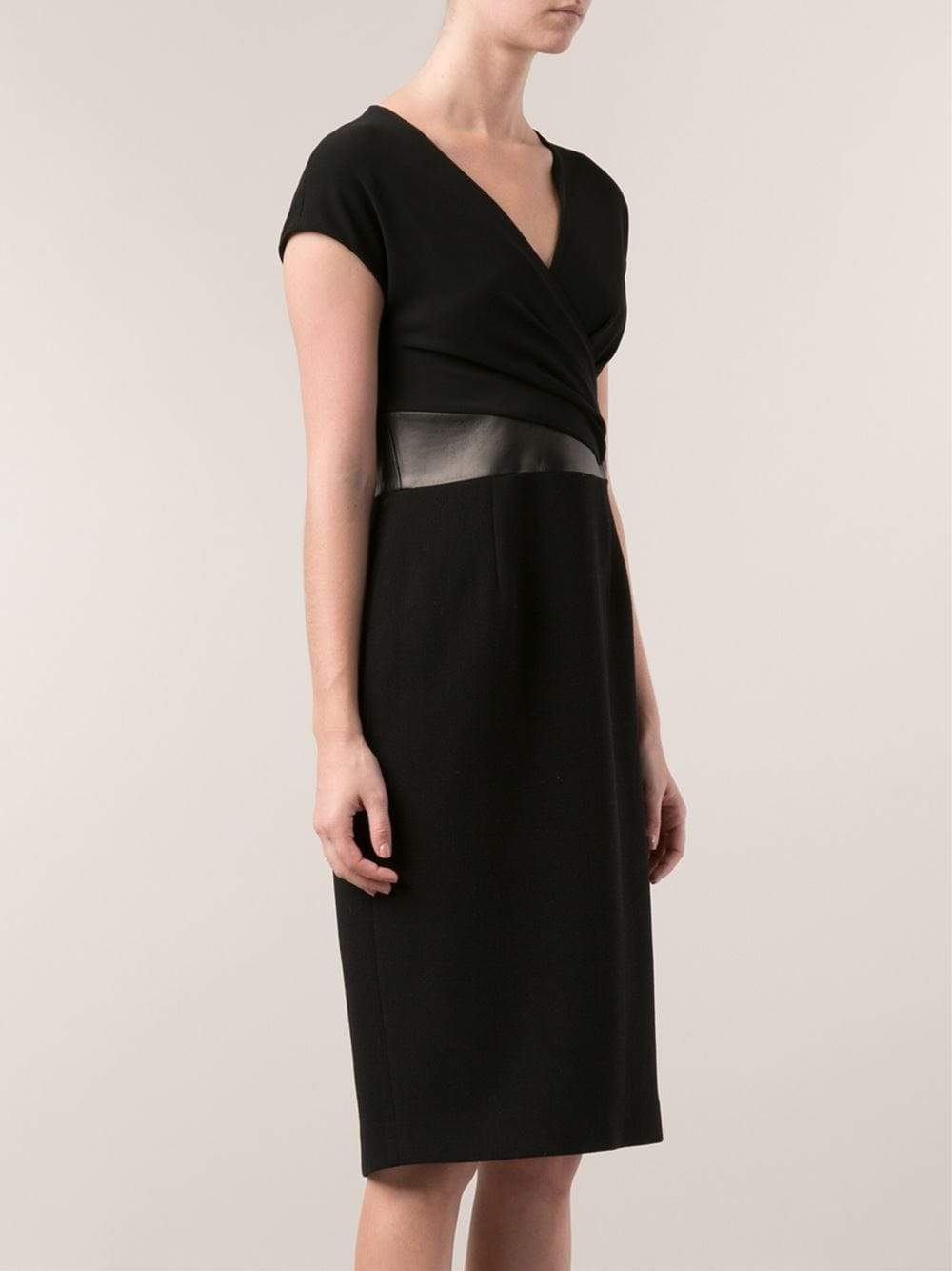 MICHAEL KORS-Leather Detail Sheath-