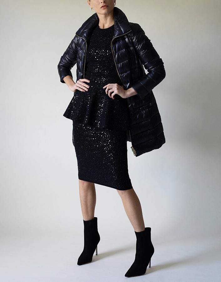 MICHAEL KORS-Beaded Peplum Dress-