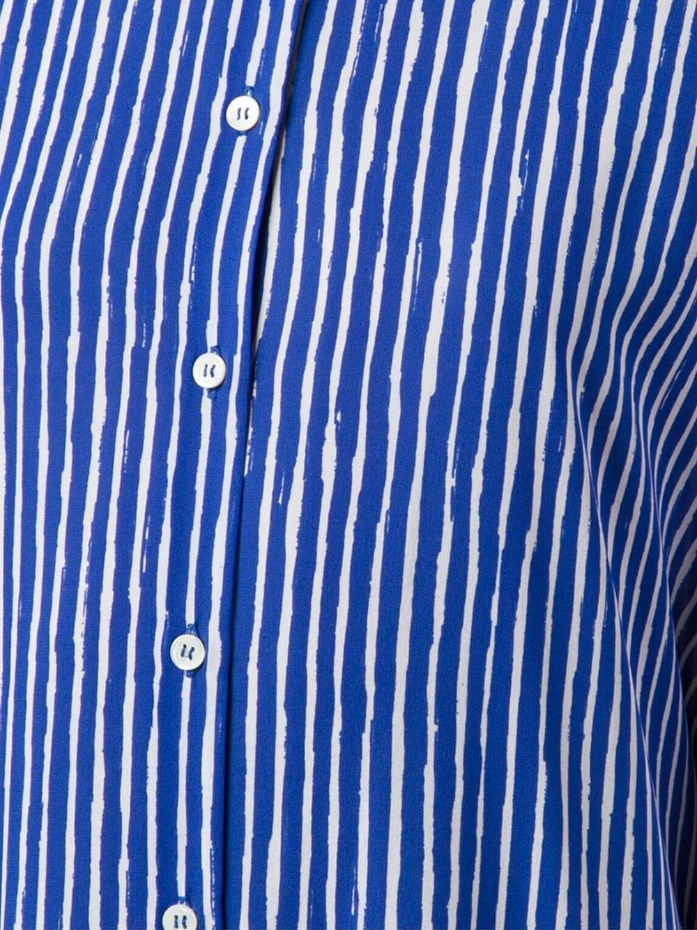 MICHAEL KORS-Striped Button Caftan-BLUE/WHT