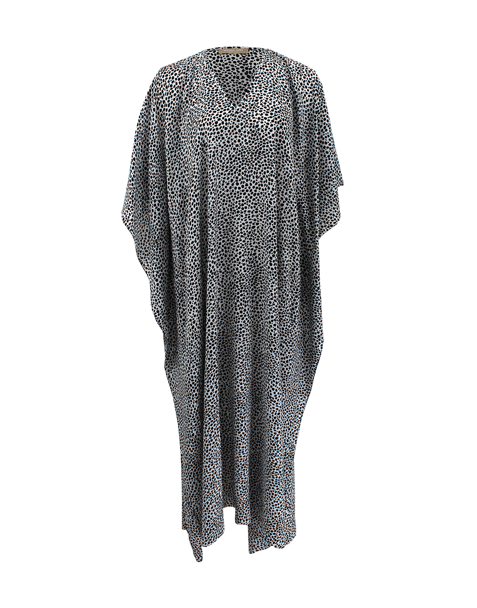 MICHAEL KORS-Ocelot Print Caftan-WHT/BLK