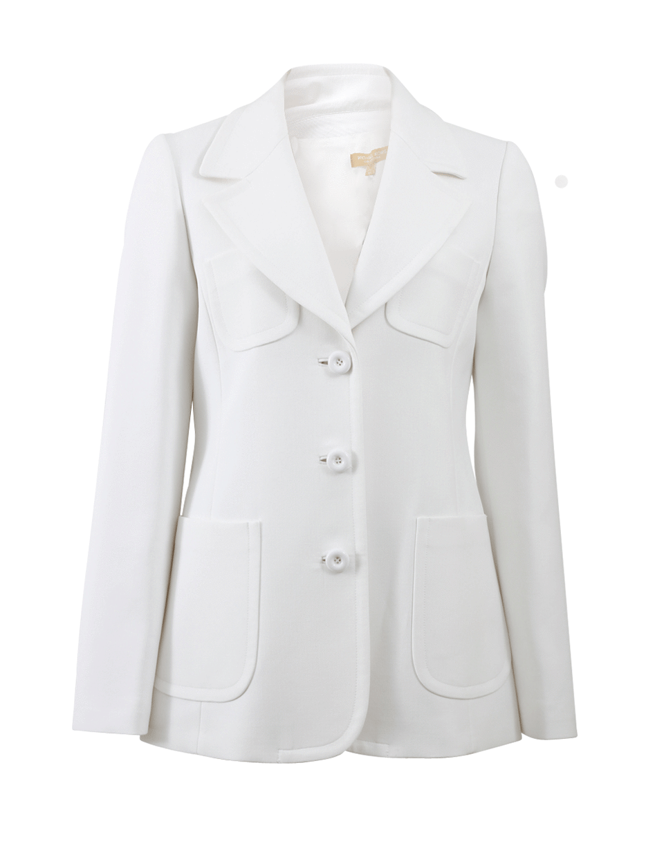 MICHAEL KORS-Patch Pocket Blazer-WHITE