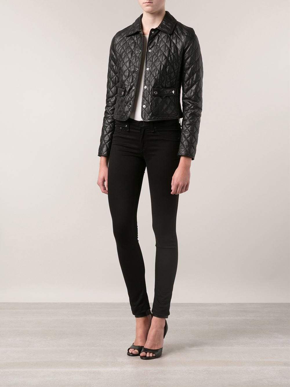 MICHAEL KORS-Quilted Leather Jacket-