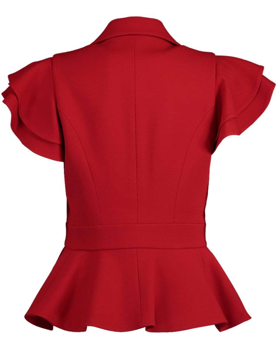 MICHAEL KORS-Ruffle Sleeve Peplum Jacket-