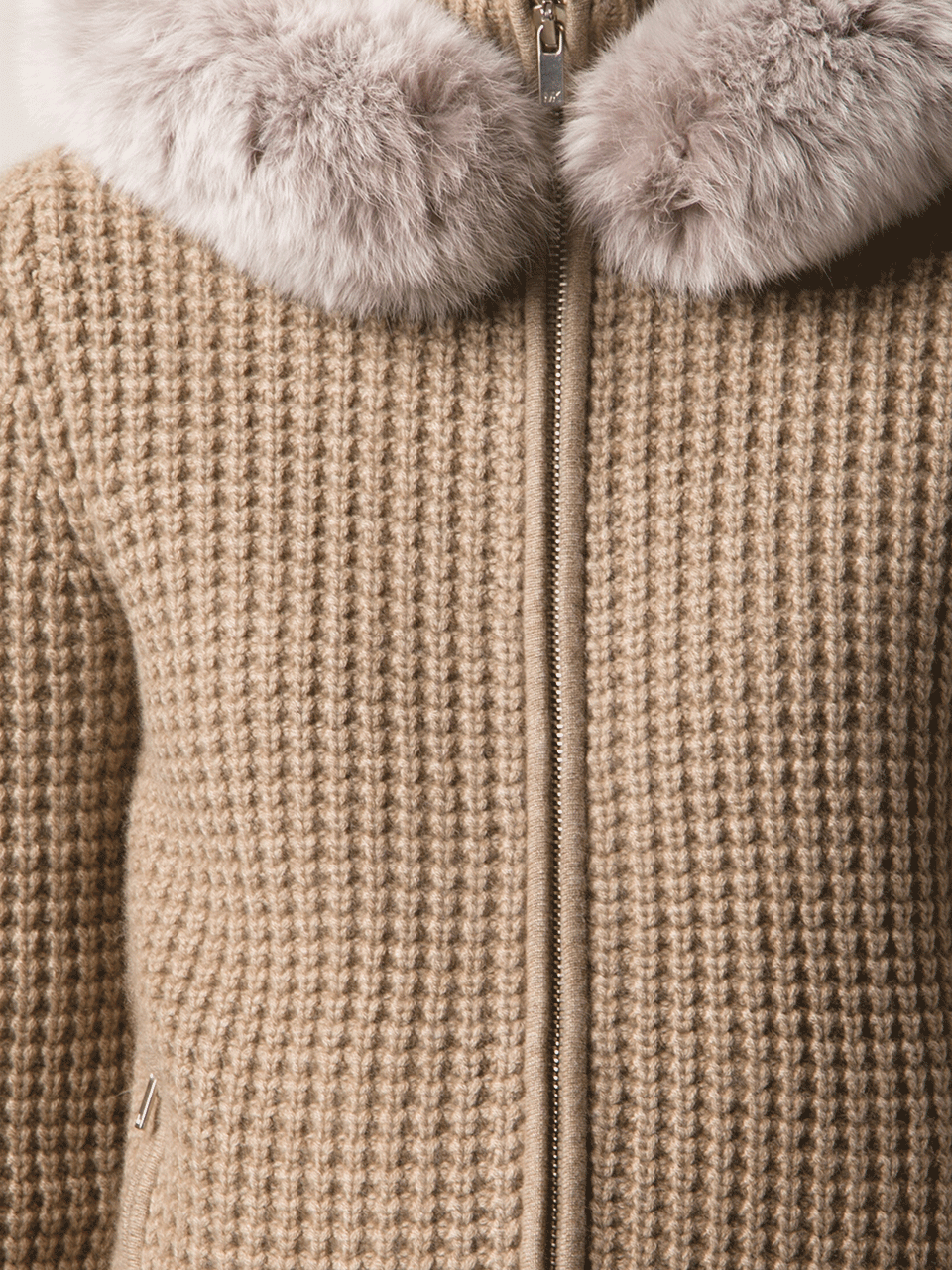 MICHAEL KORS-Fur Trim Cashmere Hoodie-
