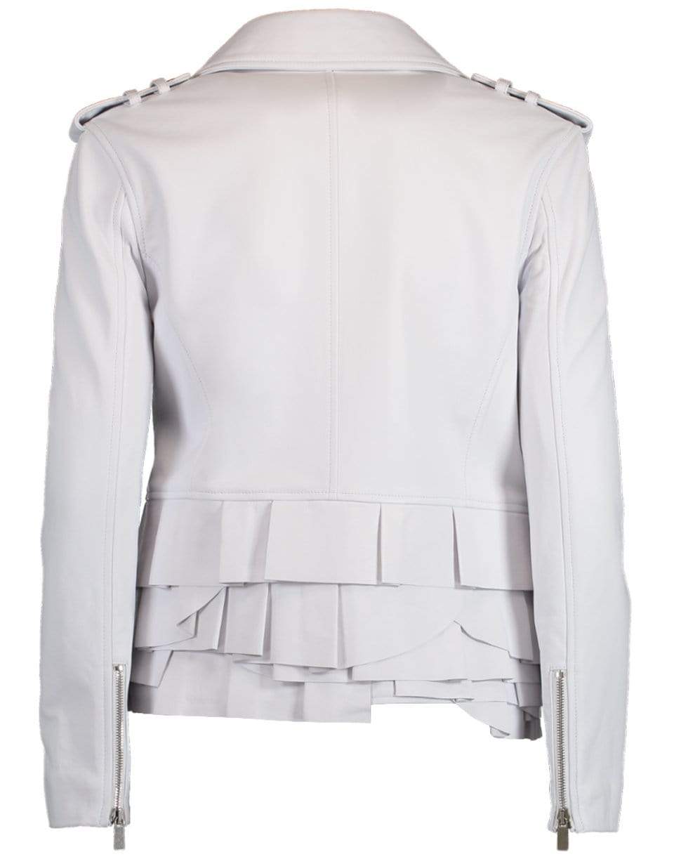 MICHAEL KORS-Peplum Ruffle Moto Jacket-