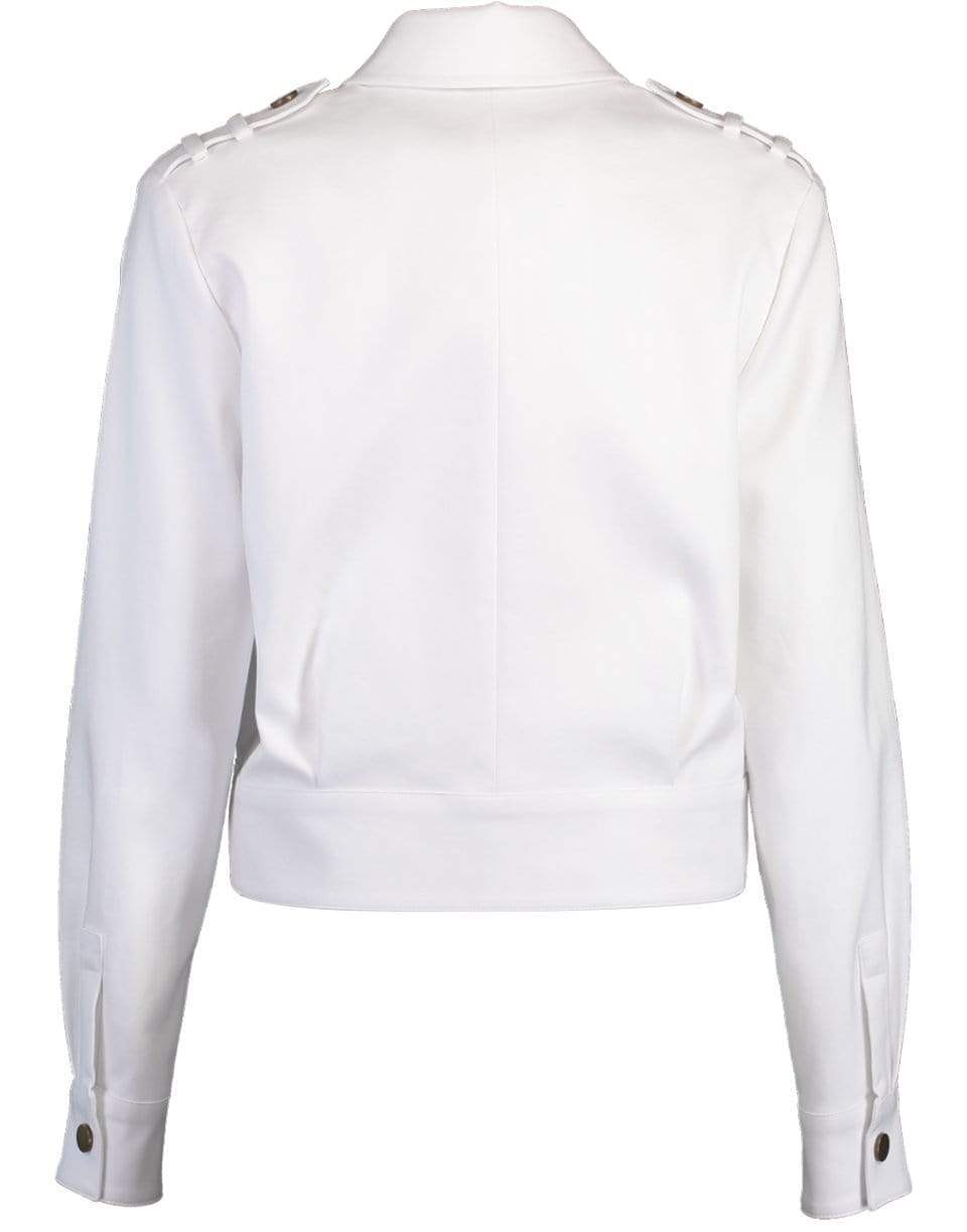 MICHAEL KORS-Optic White Moto Jacket-