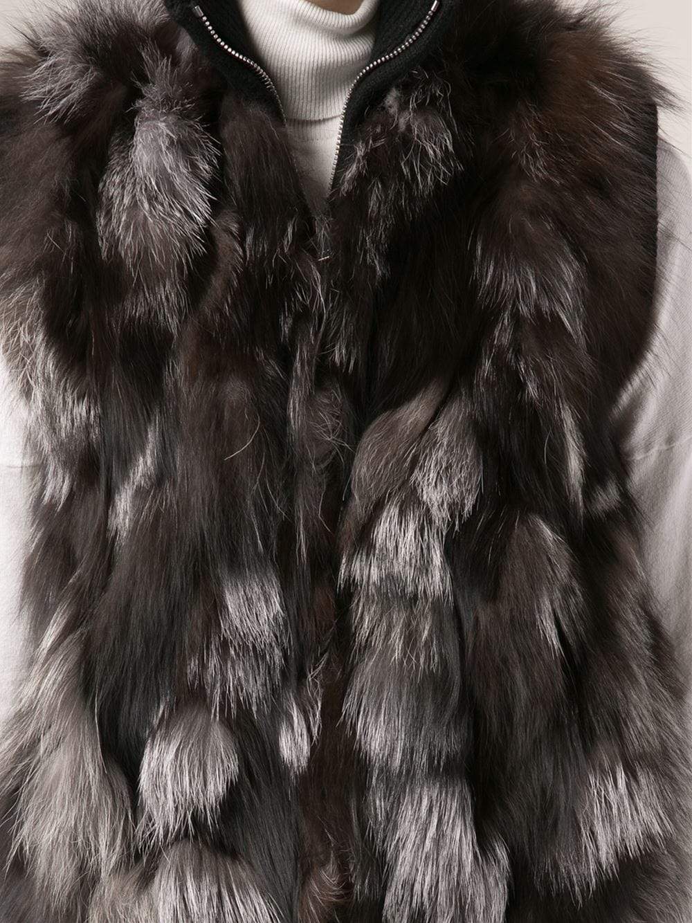MICHAEL KORS-Fur Sweater Vest-