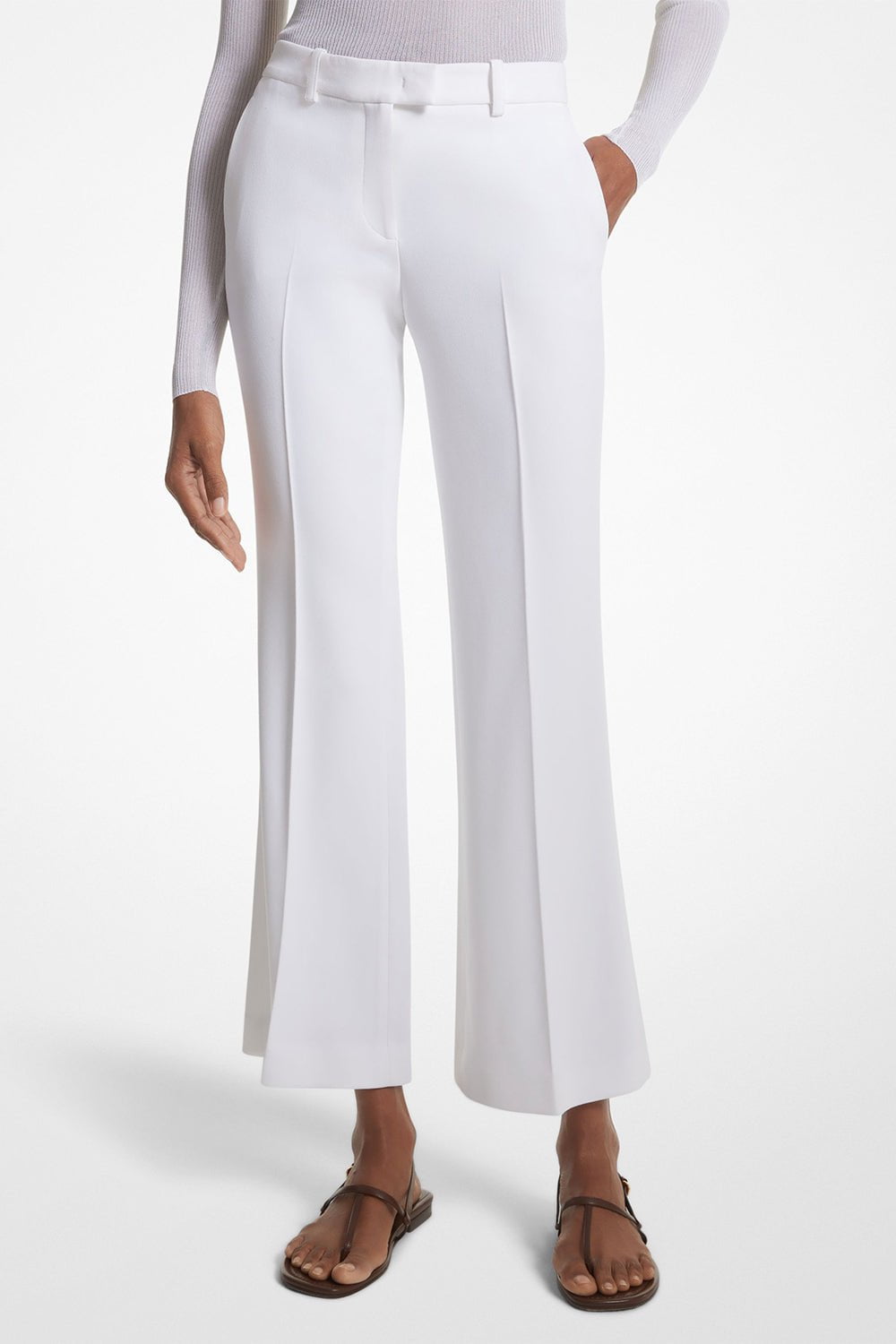 Haylee Trouser - Optic White CLOTHINGPANTCROPPED MICHAEL KORS COLLECTION   