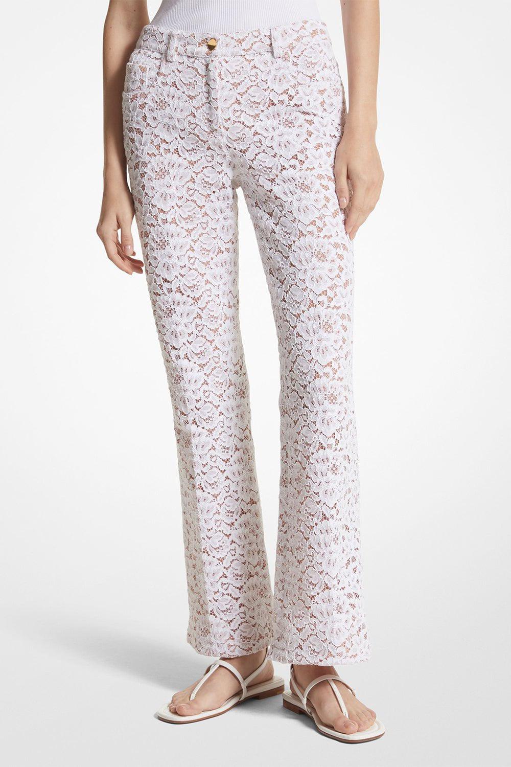 MICHAEL KORS-Floral Cropped Flare Jeans-