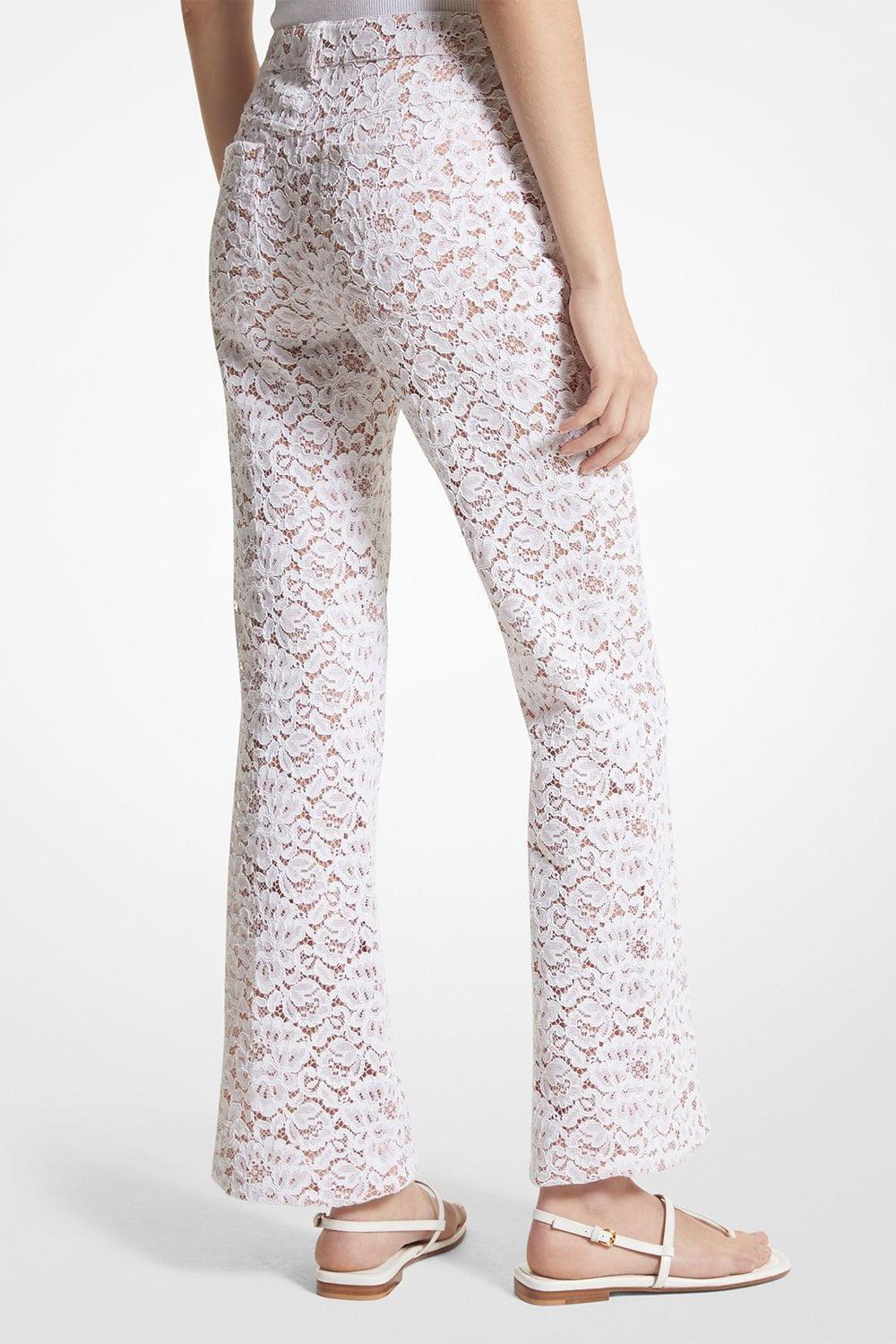 MICHAEL KORS-Floral Cropped Flare Jeans-
